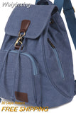 Weiyinxing Women Canvas Backpack Female Vintage Pure Cotton Travel Bag Fashion Drawstring Laptop School Bags Shoulder Bag for Teenage Girls