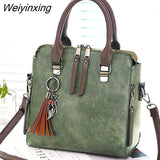 Weiyinxing YIDE Leather Ladies HandBags Women Messenger Bags Totes Tassel Designer Crossbody Shoulder Bag Boston Hand Bags Hot Sale