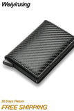 Weiyinxing Men women smart wallet Credit Bank card holder fashion purse Aluminum alloy Business Casual Mini wallet Brand PU Purse
