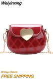 Weiyinxing Leather Baby Girls Shoulder Bags Cute Heart Children's Mini Crossbody Bag Fashion Kids Chain Coin Purse Handbags Wallet