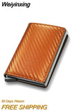 Weiyinxing Men women smart wallet Credit Bank card holder fashion purse Aluminum alloy Business Casual Mini wallet Brand PU Purse