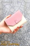 Weiyinxing Small Wallets Korean Version Square Purse Women's Short Three-fold Simple Fashion Ladies Card Coin Bag Mini Purse Zipper PU