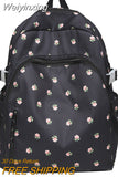 Weiyinxing Women Floral Print Laptop Book Bag Trendy Female College Backpack Girl Travel Kawaii School Bag Lady Nylon Backpack Fashion