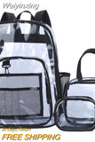Weiyinxing PVC Set Bag Waterproof Backpack Unisex Large Capacity Backpack Solid Clear Backpack Couple Fashion Bagback Designer