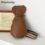 Weiyinxing Cute Pu Cat Dog Bag Women Bag Messenger Bag Wide Shoulder Straps Chest Bag Shoulder Bags Student Storage Bag Little Bag