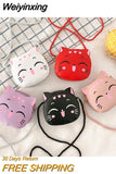Weiyinxing Cartoon Children's Crossbody Bag Cute Cat Kids Fashion Coin Purse Wallet Handbags Lovely Boys and Girls Mini Shoulder Bags