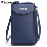 Weiyinxing Women Wallet Shoulder Mini Leather Bags Straps Mobile Phone Big Card Holders Wallet Handbag Money Pockets Girls Small Bags