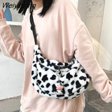 Weiyinxing Cute Plush Bag Tote Large-capacity Package One Shoulder Diagonal Bag Little Bag Cartoon Bags Tote Bag Satchels Cute Side Bag