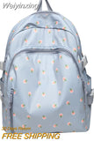Weiyinxing Women Floral Print Laptop Book Bag Trendy Female College Backpack Girl Travel Kawaii School Bag Lady Nylon Backpack Fashion
