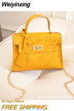 Weiyinxing New Women's Fashion Handbags Retro Solid Color PU Leather Crossbody Shoulder Bag Cute Pattern Casual Women Handbags