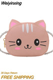 Weiyinxing Cartoon Cat Children's Small Shoulder Bag Cute Baby Kids Mini Coin Purse Handbags Boys Girls Wallet Pouch Crossbody Bags