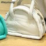 Weiyinxing Autumn Winter Cute Cotton Padded Trendy Soft Kawaii Cloud Messenger Bag Ladies Bag Tote Bag Side Bag for Ladies Purse