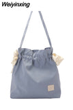 Weiyinxing Versatile Casual Large Capacity Tote Bag Girls 2023 Summer Fashion Japanese Harajuku Bow Shoulder Bags for Women