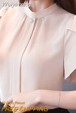 Weiyinxing Tops Women Short Sleeve Chiffon Blouse Shirt Blouse Women Blusas Mujer De Moda 2023 Verano Women Blouses Femme Top E771