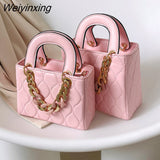 Weiyinxing ripples women's bag 2023 trend lady crossbody bag square tote bag handbags thick chain bags for women handbags for women