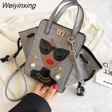 Weiyinxing Messenger Purse Cool Girl Handbag Fashion Women's Shoulder Bag Pearl Glasses Bat Bag Dress Crossbody Bags For Women 2023