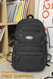 Weiyinxing Solid Color Waterproof Nylon Women Backpack Men Large Capacity Laptop Back Bag Unisex Travel Rucksack Schoolbag New