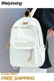 Weiyinxing Men Women Harajuku School Backpack Female Male Cool Waterproof Travel Bag Girl Boy Solid Color Backpack Ladies Student Bags Cute