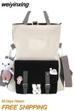 weiyinxing Summer Large Capacity Multi-function Fashion Girls Student Backpack Korean Japanese Contrast Color School Style Schoolbag