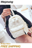 Weiyinxing Women Backpacks for Teenage Girl Schoolbag Backpack Fashion Mini  PU Leather Backpacks New Preppy School Style Rucksack Mochila