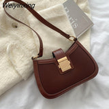 Weiyinxing Women's Shoulder Bags New Fashion Simple Casual Western Temperament PU Simple Ladies Shoulder Bags Trendy Underarm Bags
