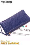 Weiyinxing Women's Handbag Korean Version Crocodile Print Handbags Lady's Mobile Phone Purse Leather Purse Long Zippered Large Capacity