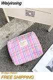 Weiyinxing Color Plaid Women's Makeup Bag Cosmetic Coin Phone Ladies Storage Bags Girls Student Casual Clutch Bag Wallet Handbags