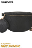 Weiyinxing Female Belt Bag Fashion Leather Fanny pack Coin Purse High quality Ladies Waist Bags Designer Shoulder Crossbody Chest Bag