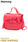 Weiyinxing Fashion Children's Coin Purse PU Leather Cute Mini Sweet Bow Handbag Lovely Crossbody Shoulder Bag Wallet for Girls