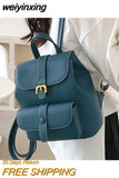 weiyinxing New Women's Backpack 2023 Travel Backpack PU Leather Handbag Schoolbag For Girls Women's Bag Female Shoulder Back Mochila