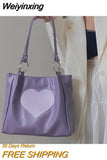 Weiyinxing Pattern Women PU Leather Shoulder Bags Female Cool Girl Purple Underarm Bag Fashion Design Ladies Small Tote Handbags