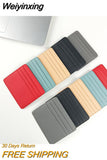 Weiyinxing Leather ID Card Holder Candy Color Bank Credit Card Box Multi Slot Slim Card Case Wallet Women Men Business Card Cover