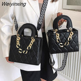 Weiyinxing ripples women's bag 2023 trend lady crossbody bag square tote bag handbags thick chain bags for women handbags for women