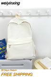 weiyinxing Cute Waterproof Girls Backpack Fashion Simple Solid Teenager Bookbag Mochila Schoolbag Black Cheap Women Rucksack