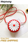 Weiyinxing Little Daisy Girl Small Children's Shoulder Bags Fashion PU Leather Princess Mini Messenger Bag Coin Purse Wallet Handbags