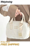 Weiyinxing Womens Winter Plush Shoulder Bag Soft Fluffy Cute Autumn Purses and Handbags Luxury Designer Casual Elegant Crossbody Bags