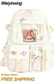 Weiyinxing Backpack Girl Korean Multi Pocket Nylon Cute Book Elementary Teen Casual Junior High School Student Bag For Girls Mochila