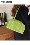 Weiyinxing Casual Korean Style Women Shoulder Bag Fashion Solid PU Commuter Bag High Capacity Zipper Daily Bolso Mujer 2023 New Bags