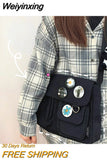 Weiyinxing Women's Shoulder Bag Woman Handbag Large-Capacity Simple Fashion Solid Casual Canvas School Crossbody Messenger Bags for Women 0409