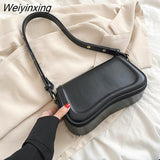 Weiyinxing YIDE 2023 New Popular Solid Bag Designer PU Leather Women's Shoulder Bag Fashion Simple Crossbody Bag Flap Handbag Trend