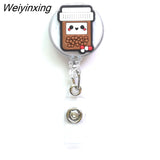 Weiyinxing 1 Piece High Quality Silicone Retractable Doctor Nurse Badge Holder Reel Cute Cartoon ID Card Holder Keychains