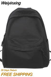 Weiyinxing Solid Color Large Backpack Young Girls Men Korean Style Kawaii School Bag Shoulder Bag High School Students Nylon Backpacks