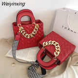 Weiyinxing Crossbody Bags For Women 2023 Dress Totes Women's Handbag Chain Stylish Lady Messenger Bag Wide Straps Shoulder Bag