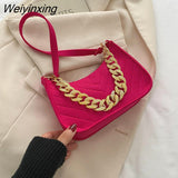 Weiyinxing New Casual Texture Retro Chain One Shoulder Underarm Bag Luxury Designer Handbag Bags for Women Fashion Bolsos Para Mujer