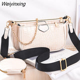 Weiyinxing Sets For Women Handbag PU Leather Shoulder Messenger Bags Mini Female Underarm Bag Ladies Chain Crossbody Bag Purse bolsa