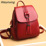 Weiyinxing Women Backpacks Designer High Quality Soft Leather Fashion Back Bag Brand Female Travel Bags Mochilas Mujer 2023 Backbags