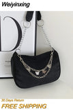 Weiyinxing Armpit Bag 2023 Fashion Butterfly Chain Shoulder Bags Korean Casual Small Square Handbag Personality Trendy Shoulder Strap