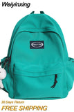 Weiyinxing Girl Green School Bag Small Cute Lady Backpack Waterproof Nylon Female Kawaii Bag College Student Women Backpack Fashion