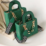 Weiyinxing ripples women's bag 2023 trend lady crossbody bag square tote bag handbags thick chain bags for women handbags for women