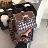 Weiyinxing de luxo feminina com design em lã, bolsa quadrada de ombro em couro pu, bolsa mensageiro de marca elegante, bolsa de celul